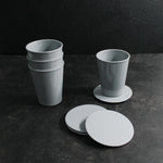 Cup Set with Coasters (Grey)