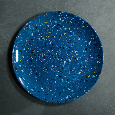 Round Dinner Plate (Blue Confetti)